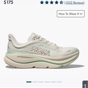 Hoka Women's Cream and Mint Athletic Shoes